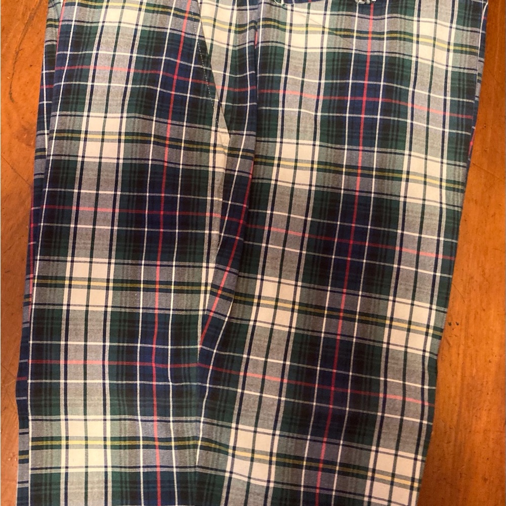 Polo Ralph Lauren, cotton plaid dress casual pant green white blue pink - Picture 4 of 11
